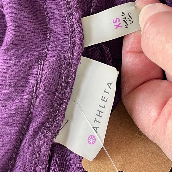 Athleta Sahaja Hi Rise Capri Pants Womens XS Purple Drawstring Loungewear Jogger - Picture 6 of 9